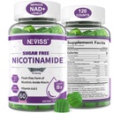 Sokeriton Nikotinamidi 500 mg Gummies, (Flush Free Niacin) B3-vitamiini Niasiiniamidi Supplement for Cellular Energy Metabolia & Republic, Vitality, Terve ikääntyminen, Karpalomaku, Helppo pureskella, 120 Cts
