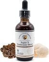 Creator's Touch Botanicals, Super 5, Sienet, Blend 2 fl oz Reishi, Turkey Tail, Lions Mane, Chaga ja Maitake Sienet Immuuneja tukea. Tupla-, maseroitu.