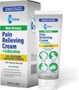 Globe Pain Relieving Cream Plus 4% lidokaiinia, maksimaalinen vahvuus Numbing Relief, nopea näyttelevä paikallinen terapia lihassärkyä, nivelkipua, selkäkipua, niskakipua, nyrjähdyksiä, hajuttomia, 3oz