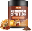 Sieni Kahvia 10 sieniä, Kolumbia Instant Coffee Powder kanssa Leijonan Mane, Reishi, Chaga, Cordyceps, Shiitake, Maitake,Turkki Tail - Sienten täydentää energia, Focus, Immuuni tuki