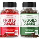 Hedelmät ja vihannekset Supplement (120 Gummies) - Premium Sugar-free Superfood Super Green & Fruit Gummies for Aikuinen - Immuniteetti tuki miehille ja naisille - Ei GMO, Vegan Safe & Made in USA