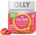 Olly Collagen Gummy Rings, tukee ihon Elastisuus ja kiinteys, 2,5g kollageeni, kliinisesti testattu, persikka, 15 päivän tarjonta - 30