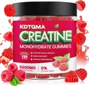 Creatiini Monohydraatti Gummies miesten & naisten 120 CT - 5600 mg Creatiini Monohydraattia per tarjoilu, purtava Creatiini Monohydraatti lihasten tuki & energia Boost, sokeriton, Vegaani (vadelma maku)
