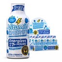 Vitamiini Energia Immuuni+ Extra Strength Energy Shot Blue Raspberry 12 pakkaus, 260 mg luonnollinen kofeiini, B-vitamiinit, siticoliini, vihreä tee, immuniteetti & Focus tuki, nollasokeri, Gluteeniton 1,93 fl oz