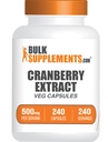 BulkSupplements.com Karpalouutekapselit - karpalon lisäravinteet miehille ja naisille, kasvislisä - Vegaani & Gluteeniton, 1 kapseli per tarjoilu (500 mg), 240 Count (Pakkaus 1)