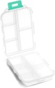 Pilleri tapauksessa - Kannettavat lisäravinteet Tabletabletabletin säilytyslaatikko 10 Osastot - Medicine Capsule Vitamiini Taitettava Organizer Dispenser Holdder Storage for Travel Trip Pocket laukku - Kirkas valkoinen