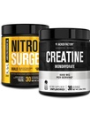 Jacked Factory Nitrosurge Rakenna Pre workout kanssa Creatiini Lihas Building (30 tarjoilua, Arctic White) & Creatiini Monohydraatti Powder for Muscle Growth & Increase Strength (30 tarjoilua, makuamaton)