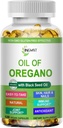 Oregano Softgelsin öljy,Organics Oil of Oregano with Black Seed Oil for Immuun Support Ruoansulatusterveys Seasonal Herbal,High Carvacrol & Thymokinone Oregano Oil, Plant Based, non-GMO,120 Count