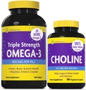 InnovixLabs Koliini & Triple Omega-3 Bundle Koliinibitartraatti 550 mg (100 kapselia) Triple Strength Omega (200 Softgels). Tukee muistia, mielialaa, aivoterveyttä ja kognitiivisuutta.*