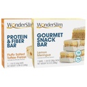 WonderSlim Fluffy Suolattu Toffeen rinkeli Proteiini- ja kuitupatukka ja sitruunan meningue Gourmet Välipala Bar Bundle