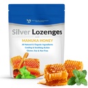 Silver Lozenges with Organic Manuka Honey and Vitamiini C - Kaikki luonnolliset Nano Silver 45-50 mcg 60 PPM Kolloidinen Silver Mineral Drops tukemaan Immuunijärjestelmän, Soothe, Cool Cough & Kurkku, 24 Lozenges