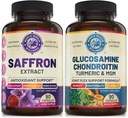 Pure Saffron Extract & Advanced Joint Support Bundle (yksi pullo kukin). Tukee Mood, Energy Boost, Metabolic Function, ja Yhteinen terveys. USA Made.