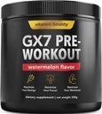 Vitamiini Bounty Gx7 Pre Treenout Powder for Men - Pre workout naisille - Sokeriton Pre workout Energy Booster täydentää Beta-Alanine, kofeiini, Keto, 0g Net Carbs - Watermelon Flavor, 20 Tarjoilu