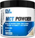 Evlution Nutrition MCT Powder - Keto Supplement - MCT Oil Powder - 10G Medium Chain Triglyseridit - Brain & Body Energy Drink - Rasvahappo Supplement - Vegan & non-GMO - 20 Tarjoukset - Makuttomia
