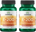 Swanson Natural Vitamiini E - Natural Supplement Tukeva sydän terveyden ja kudosten suojelu - Essential Ravintola edistää yleistä terveyttä ja hyvinvointia - (100 Softgels, 200IU Each) (2 pakkaus)
