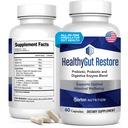 HealthyGutSupport+ - Gut Health and Immuniteettituki prebiootit, probiootit ja digestiiviset entsyymit digestiota ja imeytymistä varten - 60 Doctor- Formulated vatsan terveys kapselit