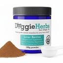 Maksa Revive Dog Liver Health Supplement by Doggie Herbs - Human Grade Herbal Plant Based for Liver Healing, Protection, Korjaus, ja parannus 100g w/Scoop