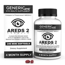 AREDS 2 SoftGels, 500 mg C-vitamiinia, 400 IU E-vitamiinia, 10 mg luteiinia, 2 mg zeaksantiinia, 80 mg sinkkiä, 2 mg kuparia - tukee silmien terveyttä - 240 Mini SoftGels (neljä kuukautta)
