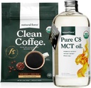 Luonnonvoima Tumma paahto Clean Coffee + Organic Pure C8 MCT öljy Bundle 100% C8 MCTs & Mold & Mycotoxine Free Coffee 