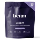Beam Dream Sleep Powder, L-Theanine, Apigenin, Reishi ja Magnesium, kolmannen osapuolen testaama luonnollinen uniapu ja unilisä syvään uneen, rentoutuminen ja toipuminen, luonnollinen unituki, 30 tarjoilua