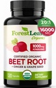ForestLeaf Organic Beet Root Kapselit - Beetroot täydentää 16000 mg vahvuus 20:1 uute pillereitä w / inkivääri viinirypäleen siemen . Tuki Verenpaine, typpioksidi, virtaus, verenkierto ...
