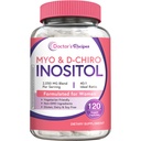 Lääkärin reseptit Inositoli Supplement, Myo-Inositol & D-Chiro Inositoli kapselit 2050mg per tarjoilu, Ihanteellinen 40:1 Blend, Hormonitasapaino naisille, Munasarja toiminta & hedelmällisyys tuki, 120 Vegan Caps
