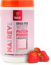 Natreve Whey Protein Powder - 28g Grass-Fed Whey Protein kanssa Aminohapot, Probiootit & Kollageeni - Gluteeniton mansikkakakku, 18 Tarjoilu