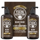 Viking Revolution Parta Pesu- ja partahoitoaine miehille Argan Oil ja Jojoba Oil - Parta Pehmentäjä ja vahvistaa Parta hoito Parta Shampoo ja hoitoaine partaöljyllä (17oz, makea tupakka)