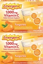 Emergen-C 1000 mg C-vitamiinijauhe, jossa antioksidantteja, B-vitamiinit ja elektrolyyttejä, C-vitamiinilisät immuunitukea, kofeiiniton juoma Mix, tangeriini maku - 60 Määrä/2 kuukautta