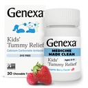 Genexa Kids. Clean Dye Free Masmum Relief... Nälkän närästys, happo ruoansulatushäiriöt, hapan mahan pureskeltavat antasidit.. 0% Keinotekoiset lisäaineet, lapset...
