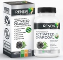 Renew Actives Activated Charcoal Supplement 1100MG per 2 kapselia - Ruoansulatuskanavan tuki & hampaiden valkaisu Formula, Ei keinotekoisia ainesosia - Valmistettu Kanadassa - 60 kapselia