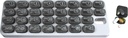 Kuukausittainen Med Organizer kanssa 31 päivittäin irrotettava pilleri kapselit kotiin, työhön, matkustaa, numeroituja pillerilaatikoita täydentää ja vitamiineja (Grey)