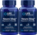 Life Extension Neuro-Mag 150 Kasvissyöjäkapselit (pakkaus 2), magnesium L-treonaatti, mateiinilisä