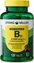 B12-vitamiini Nopeasti liukenevat tabletit Ravintolisä, 2500 Mcg, Kirsikka, 120 Count and Portable Pill Container (2 kohteita)