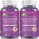 Mulittea Glukosamiini Chondroitin Gummies - Extra Strength Joint Support Supplement MSM & Elderberry Natural Joint, antioksidantti Immuuni tuki aikuisille, miehet & naisten-sokeriton (2 pakkaus)