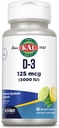 KAL-vitamiini D-3 5000 IU ActivMelt, instant liuotus, luonnollinen sitruunan limetti maku, terveen immuunitoiminnan ja luun tuki, 90 tarjoilua, 90 mikrotablettia