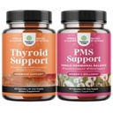 Ympäri kasviperäisten Kilpirauhasten tuki Complex ja kasviperäisten PMS Tuki täydentää naisten - Mielenparannusaine Energy Supplement Kilpirauhasen terveys - Feminine Balance Complex kanssa PMS vitamiinit naisille