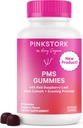 Pink Stork PMS Tuki Gummies naisille - punainen vadelma Leaf, musta Cohosh, ilta Primrose Oil - Turvotus, Cravings, iho, mieliala - Hormonal Cycle Support - 60 Berry Gummies - Vegan, Plant-Baseed