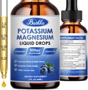 Kalium Magnesium Supplement - suuri imeytyminen Magnesium Complex 500 mg & Kalium 99 mg Plus Kalsium, D3- vitamiini, sinkki, sokeriton tippa täydentää jalkakramppeja, energia, aineenvaihdunta(sininen)