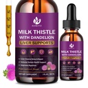 Milk Thistle Supplement for Liver Cleanse Detox & Repair, Liver Detox Drops with Organic Milk Thistle Seed, Artisoke Extract, Voikukka, Turmeric ja Vegan, Ei-GMO, Gluten-free (2 Pack, 1 Fl Oz)