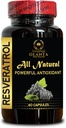 RESVERATROL Uute - Pure resveratrol antioksidantti Supplement, resveratrol täydentää vaihdevuodet, Trans resveratrol Powder Organic - 1 pullo 60 kapselia