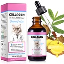 Kollageeni kissoille, Cat Collagen Liquid Drops Kissoille Biotin, MSM & Ginger Dgestive & Immuniteetti tuki, kutina helpotus, iho & turkki ja yhteinen terveys, Cat täydentää 60ml