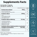 Probiootit Naiset Men Gut Health: Ruoansulatuselimistö Immuunituki Bloating Relief Hylly Vakaat kannat 35B PMY per kapseli Complex Prebiootit Quercetin & Curcumin Ruokavalion täydennys
