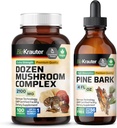 BIO KRAUTER Kymmenes sieni 100 kapselia & Pine Bark Tincture 4 Fl. Oz.