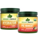 Organic Muscle Bundle - Pre-Workout Powder for Energy (Passionhedelmä Guava) + Replenisher for Hydration (Watermelon) - USDA Certified Organic
