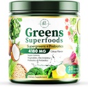 Vihreät Powder Superfood - Premium Organic Super Greens Juice Powder - Pakkaus Probiootit, Vehnä Grass, Entsyymit, Spirulina, Klorella Ruoansulatus- & Gut Health, Smoothie Drink Mix - 28 Tarjoilut