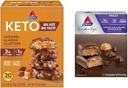 Atkins Caramel Almond Clusters, Gluteeniton, Korkea kuitu, 1g sokeria, 2g Net Carb, Keto Friendly, 20 Count & Endulge Chocolate Caramel Mousse Bar, Jälkiruoka Suosikki, 1g sokeria, Korkea kuitua, 5 Count