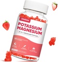 Kalium Magnesium Supplement Gummies for Adults, Magnesium Glycinate & Kalium Citrate, Plus Multivitamiini, Omega-3 & Black Pepper, Leg Cramps, Lihas- ja sydänterveys, 60ct