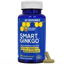 NATURAL STACKS Ginkgo Biloba Supplement 200mg Panax Ginseng & 200mg Bacopa Monnieri - Brain lisäravinteet muistia ja keskittyä - Korean Ginseng aivojen terveystuki - 60 Ginkgo Biloba Kapselit