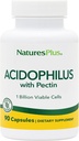 Natures Plus Acidophilus Pectin - 90 kapselia - Probiootti täydentää 1 miljardia elinkykyisiä soluja & Pektiini - Vegan, Gluteeniton - 90 tarjoilua